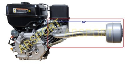 Exhaust Pipe &amp; Muffler for Max Performance 15.8 HP (459cc) Engine DuroMax XP16H