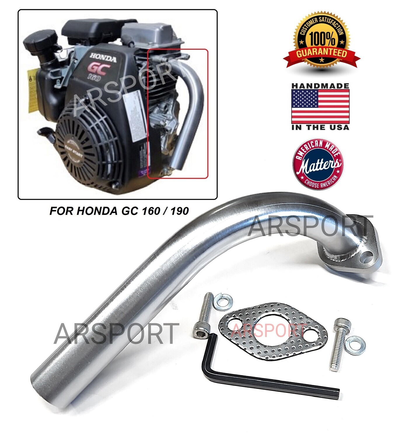 Honda GC160 / Honda GC190 Exhaust Header pipe.