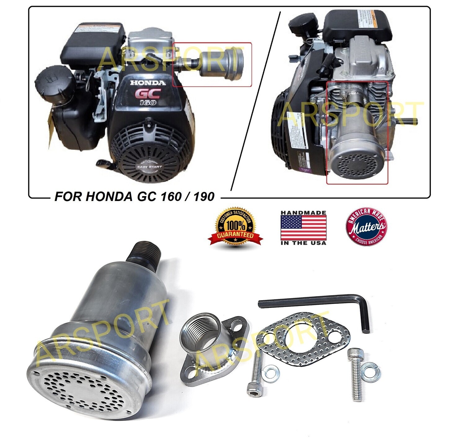 Honda GC160 / Honda GC190 Exhaust Muffler.