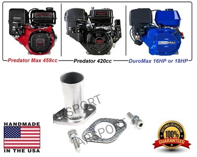 Exhaust Flex Pipe Adaptor 1.25&quot; OD for Predator Max 459cc, 301cc, 420cc Duromax XP16HPE &amp; XP18HPE 457, Honda GX240, GX270, GX390