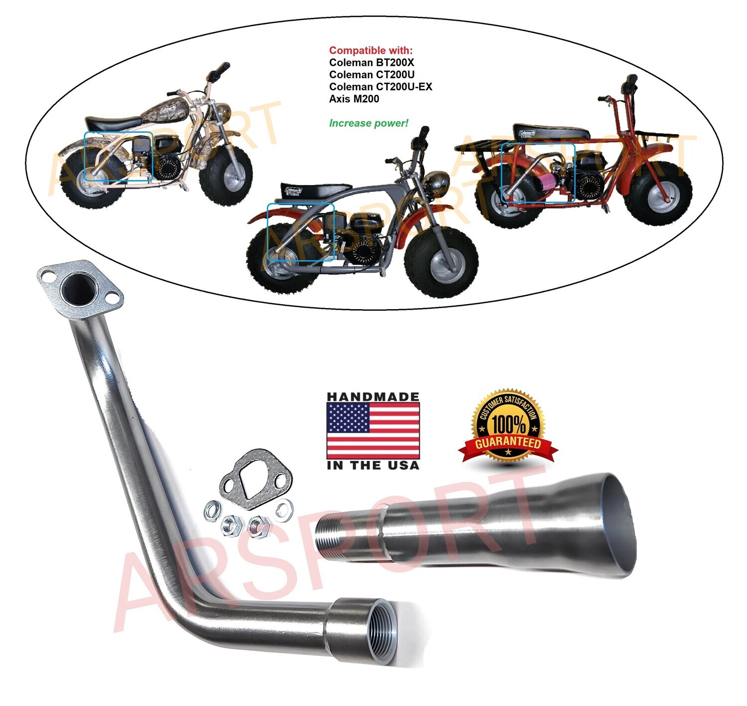 ASPORT Exhaust Header 3 Stage Pipe For CT200U-EX Camo