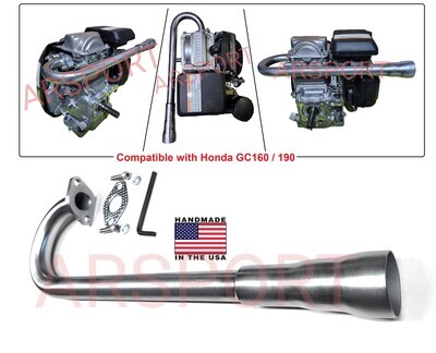 Exhaust pipe Header Compatible with Honda GC160 / GC190, Motorized bikes or minibikes!