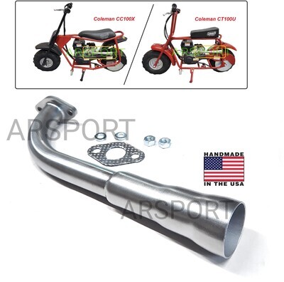 Exhaust Header for Coleman CT100U or Coleman CC100X Mini bike only.