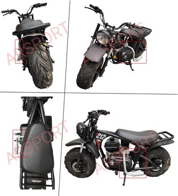 Exhaust Header/Muffler for minibikes 196cc-224cc Torque converter compatible. sandblasting ready!