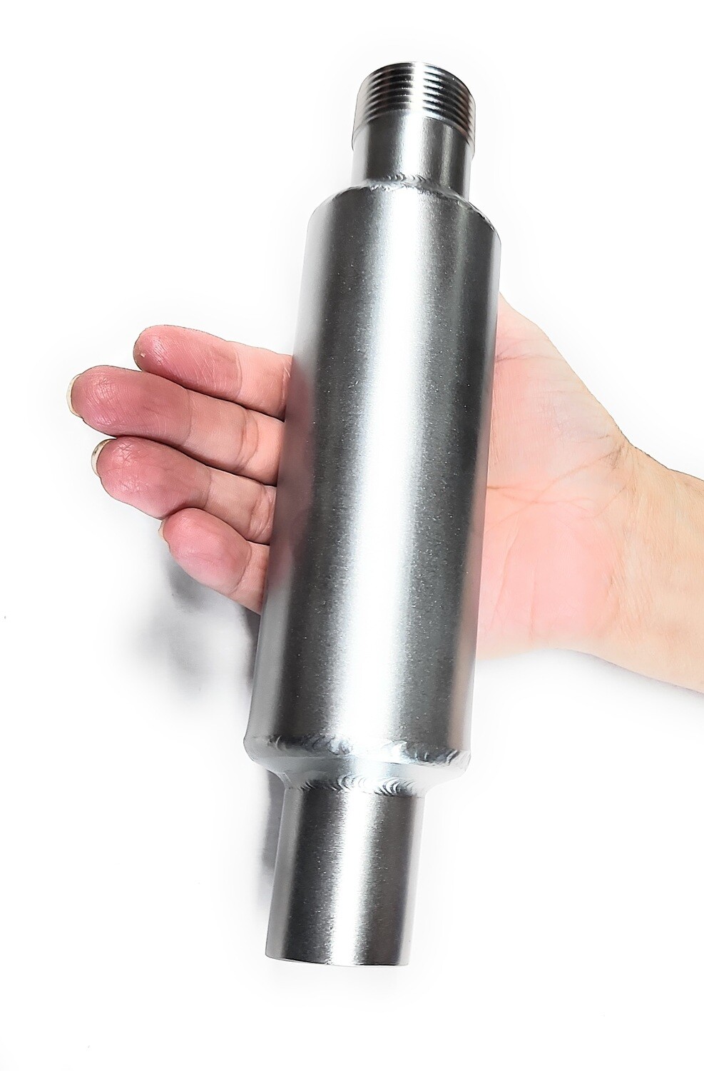 1&quot; NPT thread Muffler 304 Stainless Steel 2&quot; x 9&quot; exhaust Flex tubig Compatible.