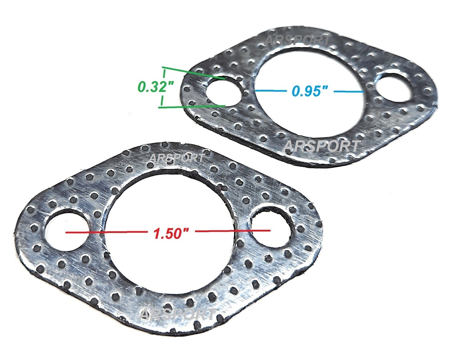 X2 Exhaust Gasket Replacement for Tecumseh 5.0-6.5 OHV Engine and aftermarket Exhaust Pipes, Gasket 35865