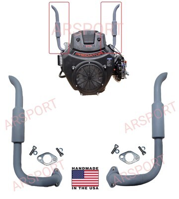 Exhaust pipes mufflers For Predator 670cc V-Twin, Small tractors Exhaust.