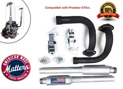 Exhaust pipes mufflers threaded with Rain cap For Predator 670cc V-Twin, Small Tractors or similar equipment.