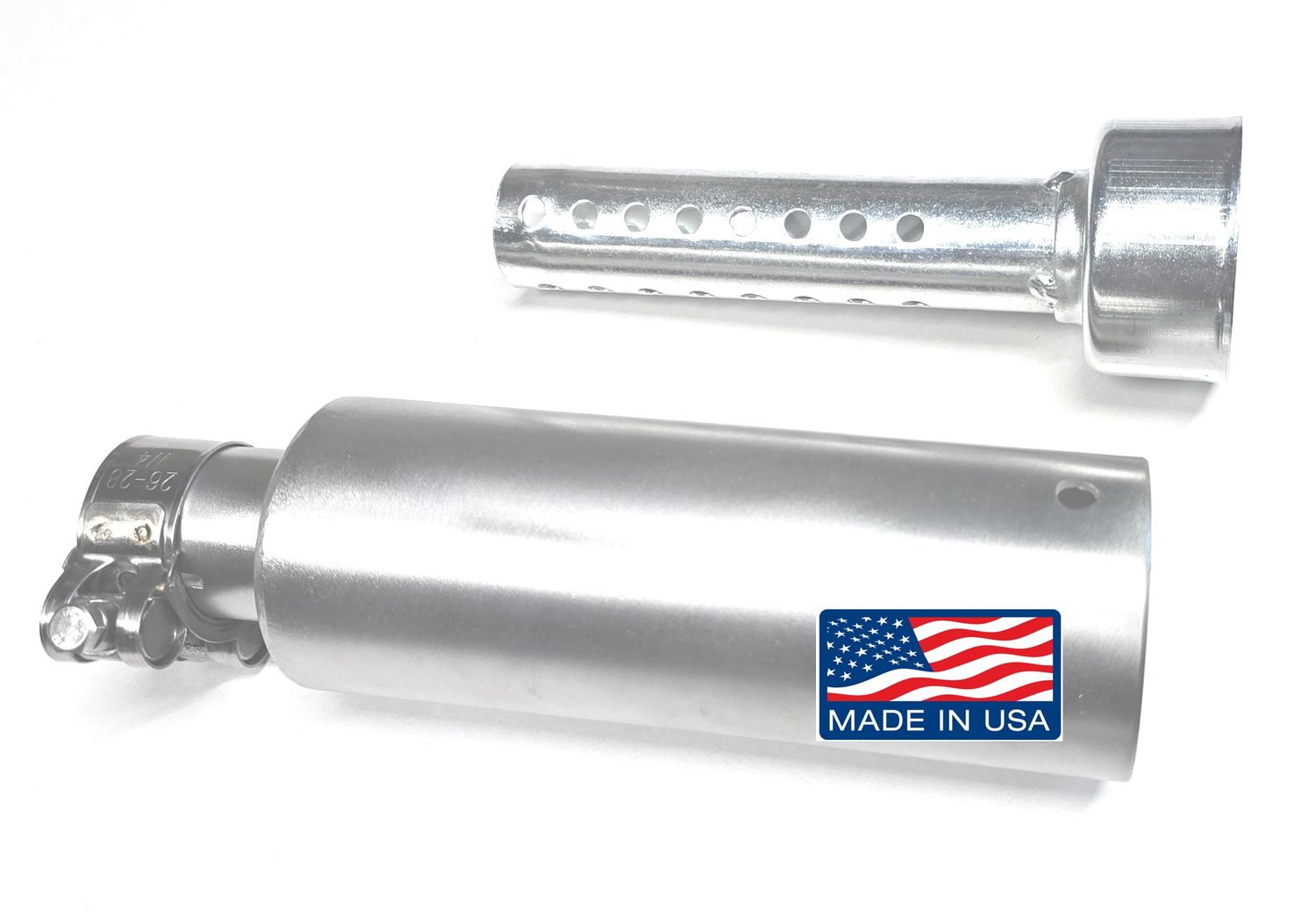 Slip-On Muffler 304 Stainless Steel with SS Clamp for 1.05&quot; OD Exhaut pipe. Generator, Minibike, Gokarts, Mud motors 3hp-10HP