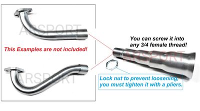 Four Stage Exhaust tip 3/4 NPT for exhaust pipe with female thread, Inside includes mesh for better back pressure! minibike/gokarts, Predator 212cc, GX160, GX200