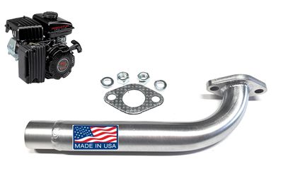 Low Profile Exhaust, For Predator 3HP, Female 1/2 NPT threads. Minibikes, gokar