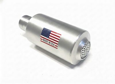 Heavy-Duty 3” OD Stainless Steel Muffler with Internal Spark Arrestor – 1-1/4” NPT Male Thread