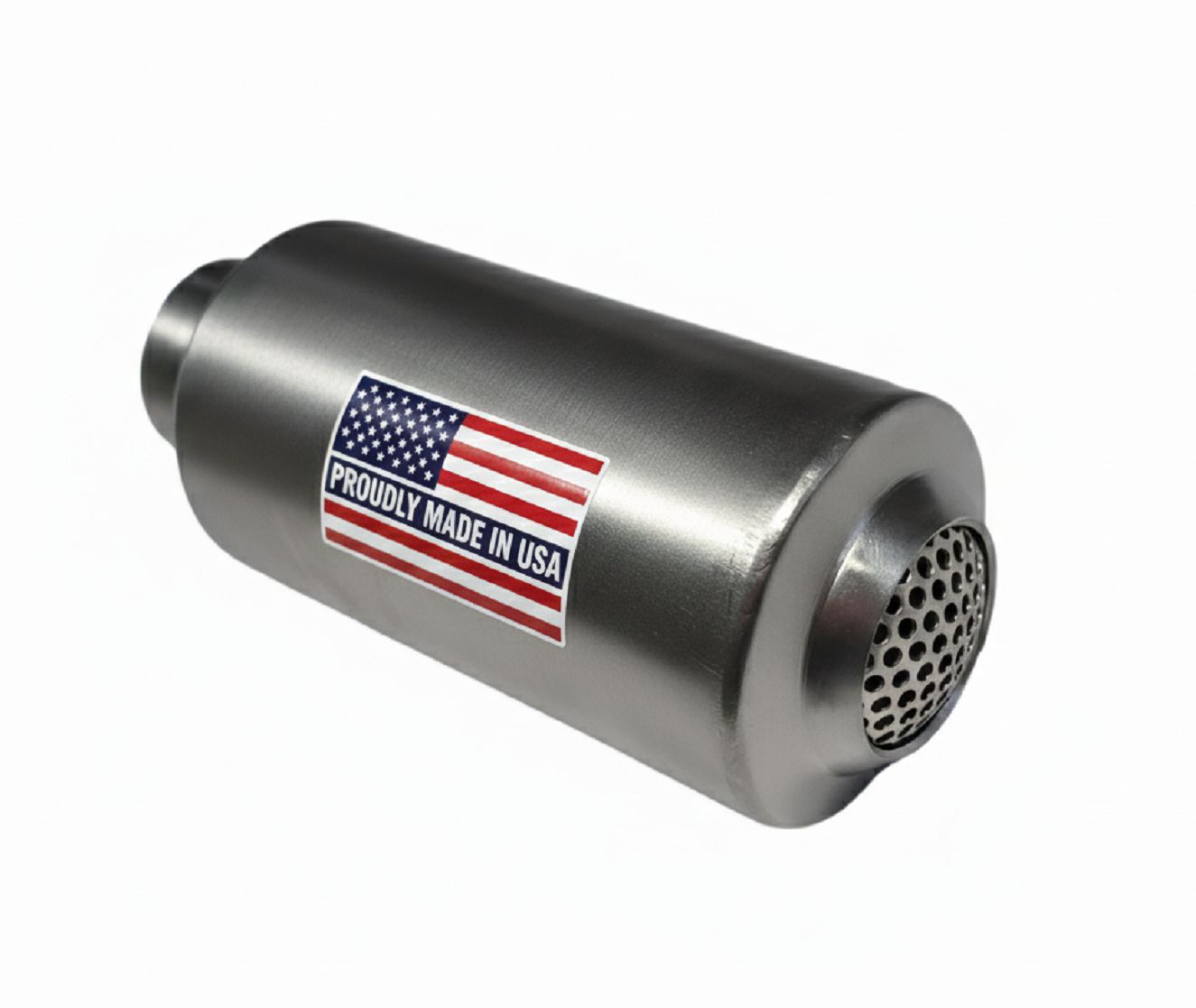 Heavy-Duty 3” OD Stainless Steel Muffler with Internal Spark Arrestor – 1-1/4” NPT Female Thread