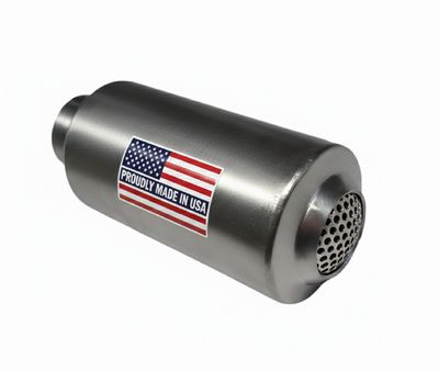 Heavy-Duty 3” OD Stainless Steel Muffler with Internal Spark Arrestor – 1-1/4” NPT Female Thread