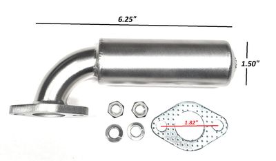 Heavy-Duty Low Profile Short Stainless Steel Exhaust Muffler | Fits Predator 3HP 79cc 🇺🇸