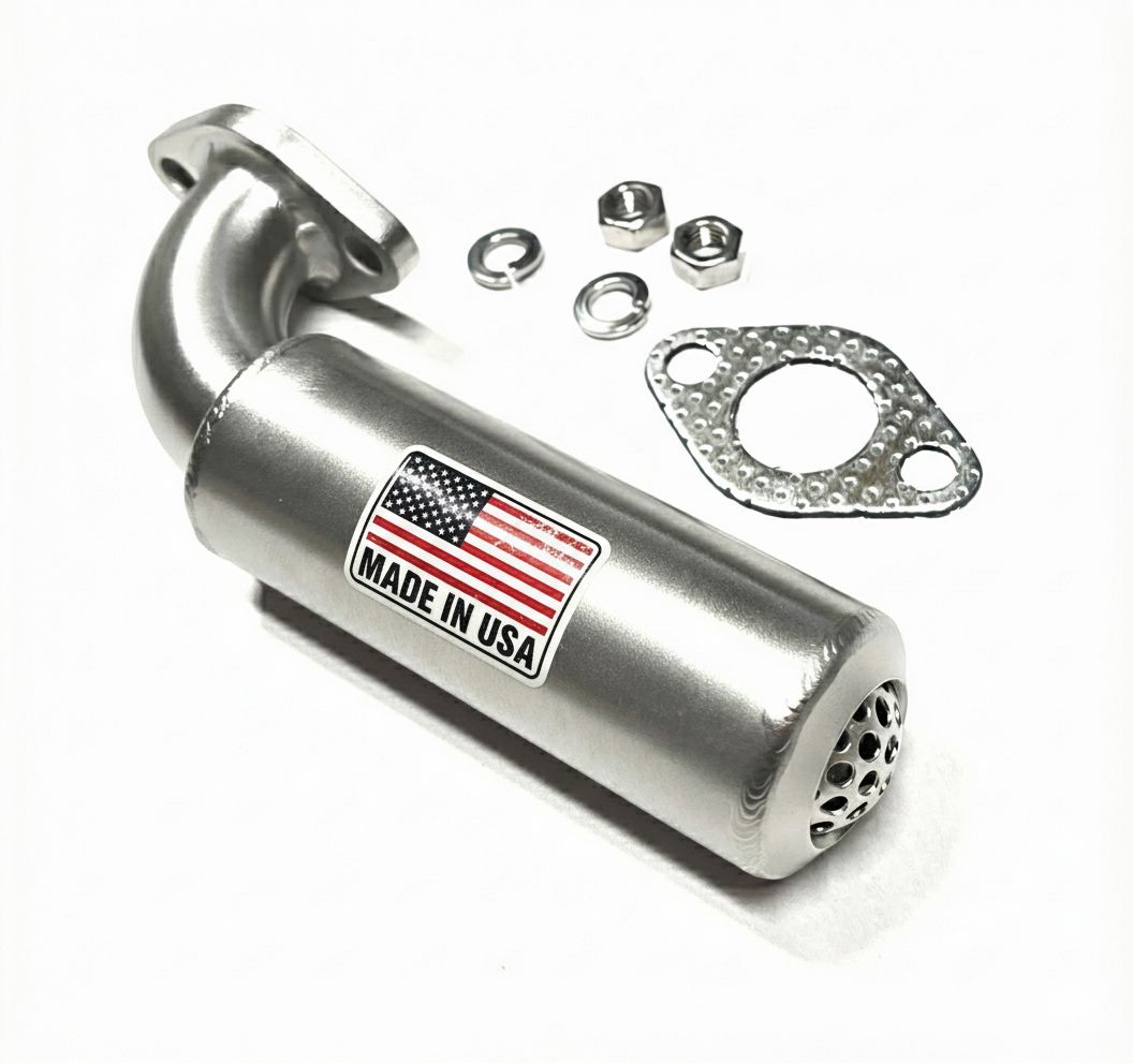 Heavy-Duty Low Profile Short Stainless Steel Exhaust Muffler | Fits Predator 3HP 79cc 🇺🇸
