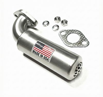 Heavy-Duty Low Profile Short Stainless Steel Exhaust Muffler | Fits Predator 3HP 79cc 🇺🇸