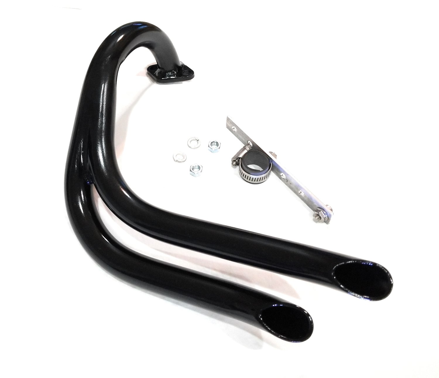 Mini Bike Dual custom Exhaust Header Pipe for Predator 212cc + Bracket support