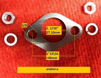 Exhaust Flange for: Predator 212cc, Honda GX160, GX200, Predator Hemi...