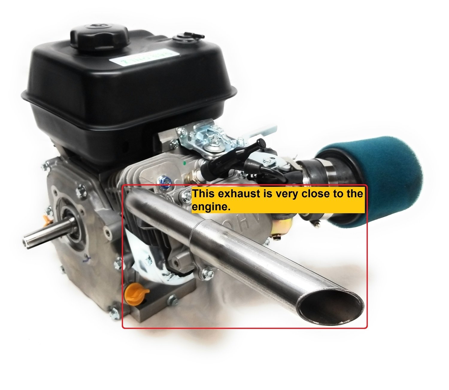 Low Profile exhaust, Predator 212cc &amp; 79cc, Honda GX160, GX200. Go Kart &amp; mini bike