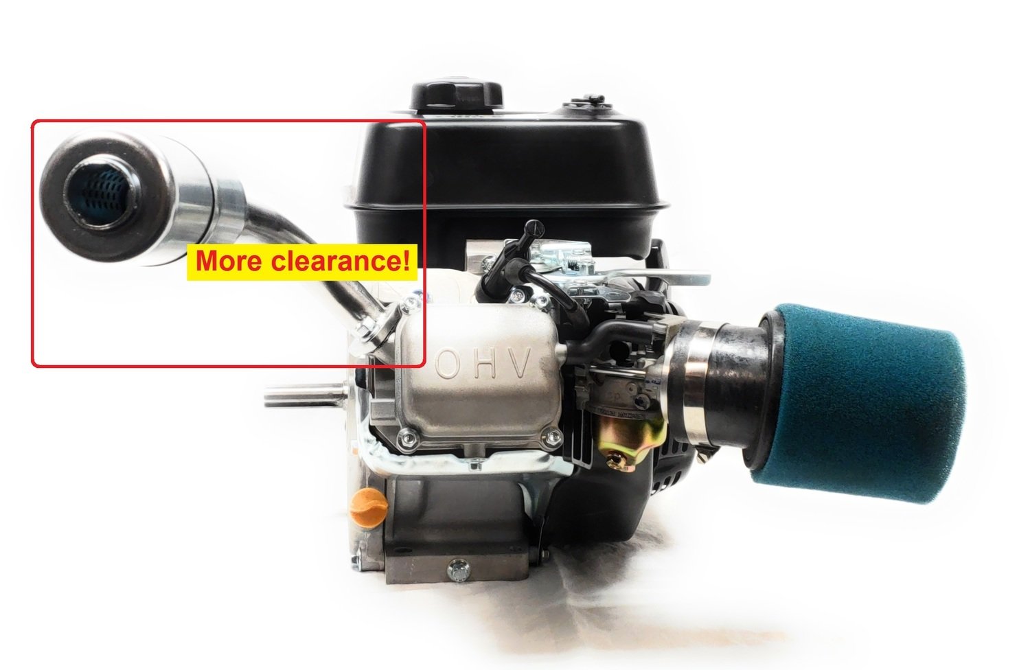 Exhaust With Muffler for: Predator 212cc,Honda GX160,GX200, Predator 3 HP (79cc
