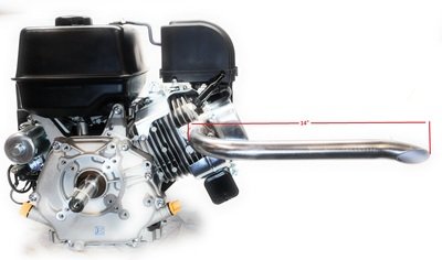 Header Exhaust Pipe for mini bikes, Predator 301cc &amp; 420cc, GX Honda 270 &amp; 389
