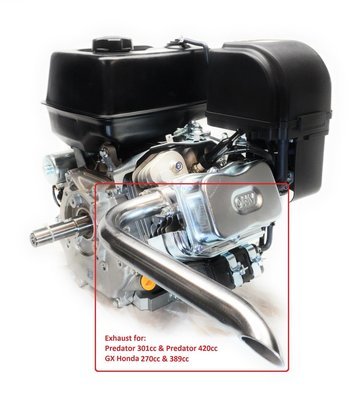 Header Exhaust Pipe for mini bikes, Predator 301cc &amp; 420cc, GX Honda 270 &amp; 389