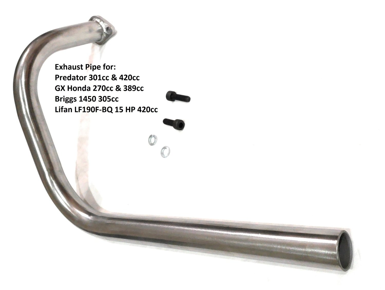 GX Honda 270 &amp; 389, Predator 301cc &amp; 420cc Header Exhaust Pipe.