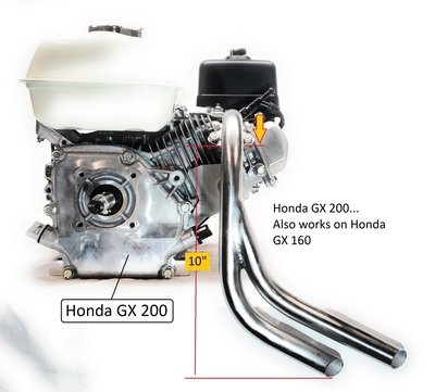 Honda GX160 &amp; GX200, Predator 212cc Dual Exhaust Header.