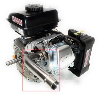 Predator 79cc Harbor Freight exhaust pipe, 1/2&quot; SS Female Thread.