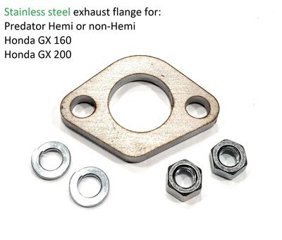 Stainless steel Exhaust Flange for: Predator 212cc, Honda GX160, GX200, minibike