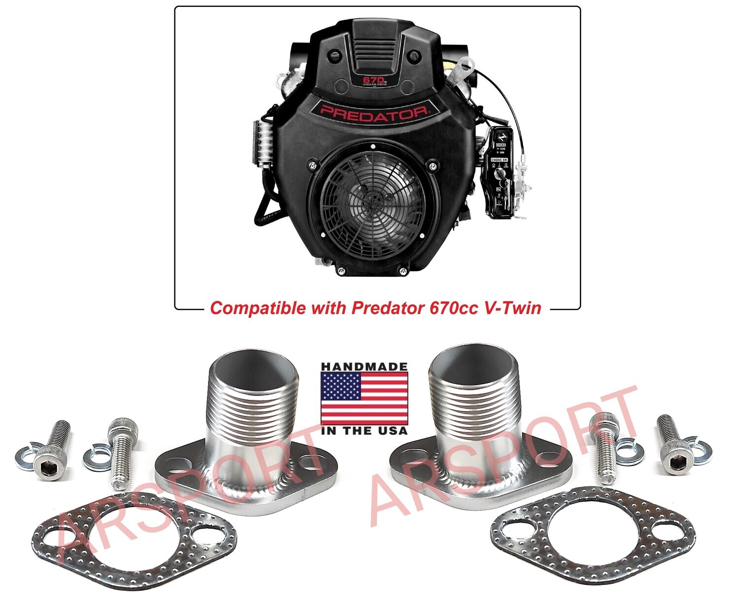 Predator 670cc V-TWIN 1" NPT Thread exhaust adaptor for Generator etc...