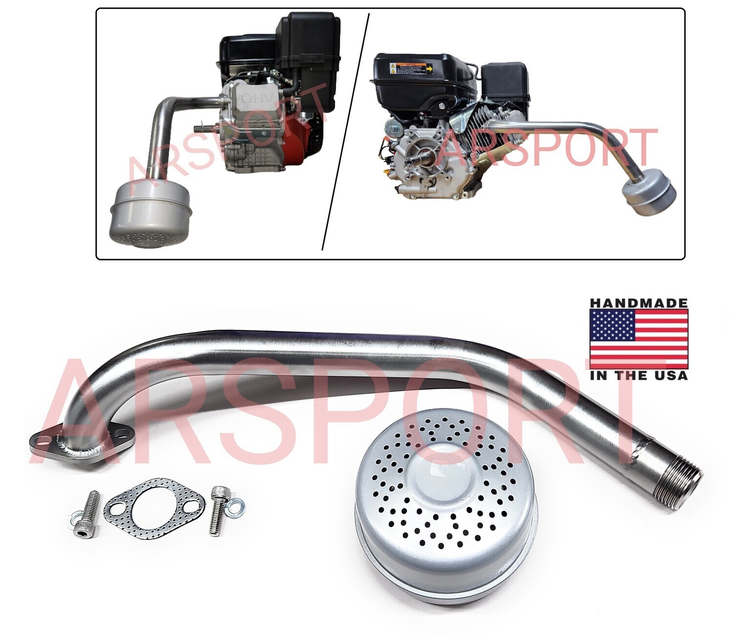 Exhaust pipe Muffler Compatible for Predator Max 459, Ezgo txt golf cart etc
