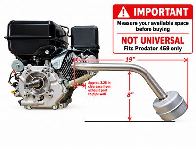 Exhaust Header Pipe Muffler for Predator Max 459cc Engine Golf Cart Swap