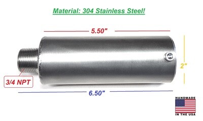3/4 SS Muffler For Coleman minibike, Predator 212, 224, BT200X, MB200, CT200U