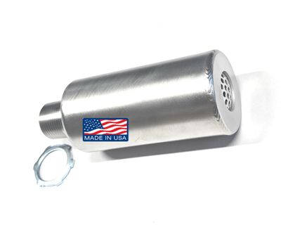Short Muffler 304 Stainless Steel, 3/4 NPT thread, Spark arrestor. Predator 212, 224cc, Honda GX160, GX200, Generator, minibike, Gokarts, Mud motors, Surface motors.