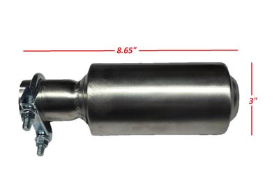 Stainless Steel 3" Muffler w/ Spark Arrestor Slip-On 40mm Tubes 🇺🇸 8.65" Long 🔥🏍️