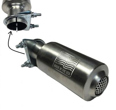 Stainless Steel 3" Muffler w/ Spark Arrestor Slip-On 40mm Tubes 🇺🇸 8.65" Long 🔥🏍️