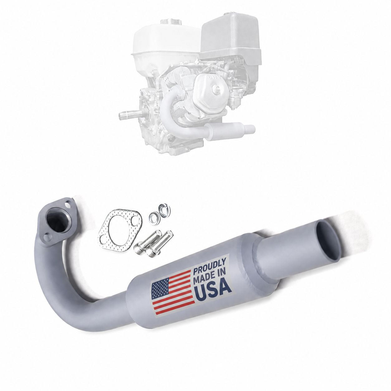🇺🇸 USA Compact Exhaust Muffler for Predator 459cc 301cc 420cc GX240 GX270 GX390 Rato 420cc, Chinese Mini Dumpers.