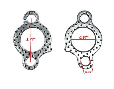 2-Pack Metal Exhaust Gasket Replaces 691613 805024 67897, 1.77" Bolt Spacing