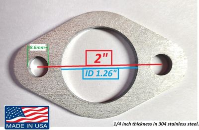 Stainless Steel 304 Exhaust Flange for: Predator 420cc &amp; 301cc, GX240, GX270, GX390
