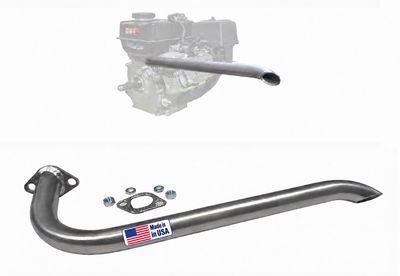 Heavy Duty 16" Long D-Port Exhaust Header Pipe – TIG Welded – Predator 212, Tillotson 212 Hemi, Honda GX160 GX200 &amp; 208cc/212cc Engines – Made in USA