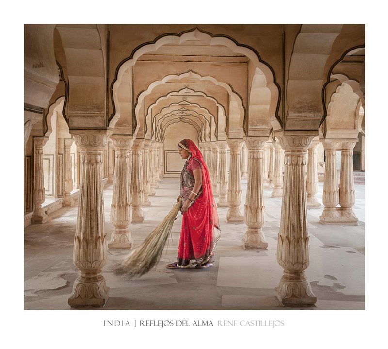 WOMAN OF RED IN AMBER FORT