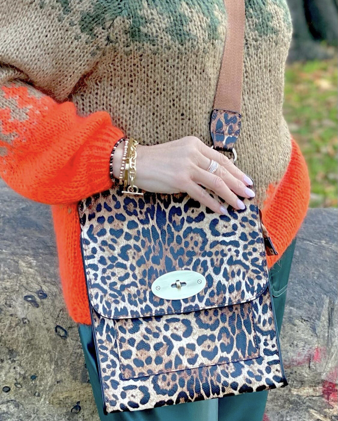 Leopard Messenger Bag