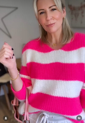 Fluffy Striped Knit One Size