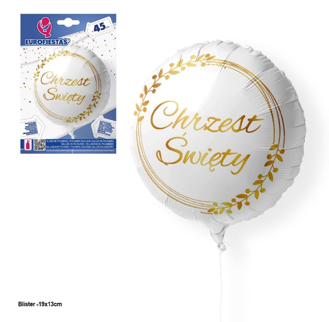 Balon Foliowy 45 cm Chrzest Święty