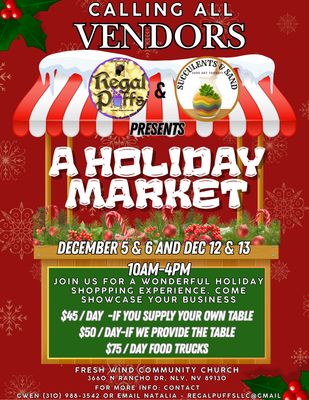 A Holiday Market Vendor space including table &amp; chair