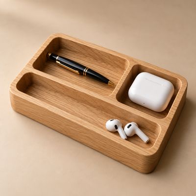 Oak Desk Catchall