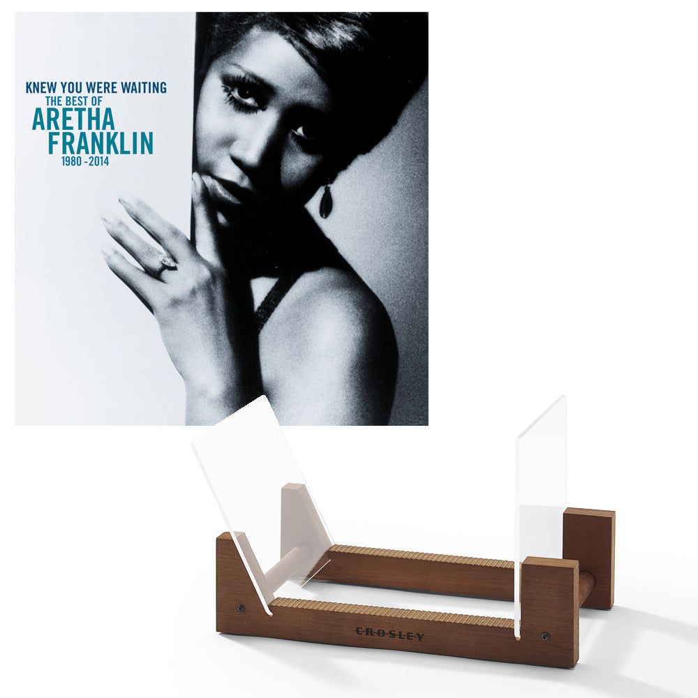 Aretha Franklin Knew You Were Waiting: The Best Of Aretha Franklin 1980-2014 Vinyl Album &amp; Crosley Record Storage Display Stand