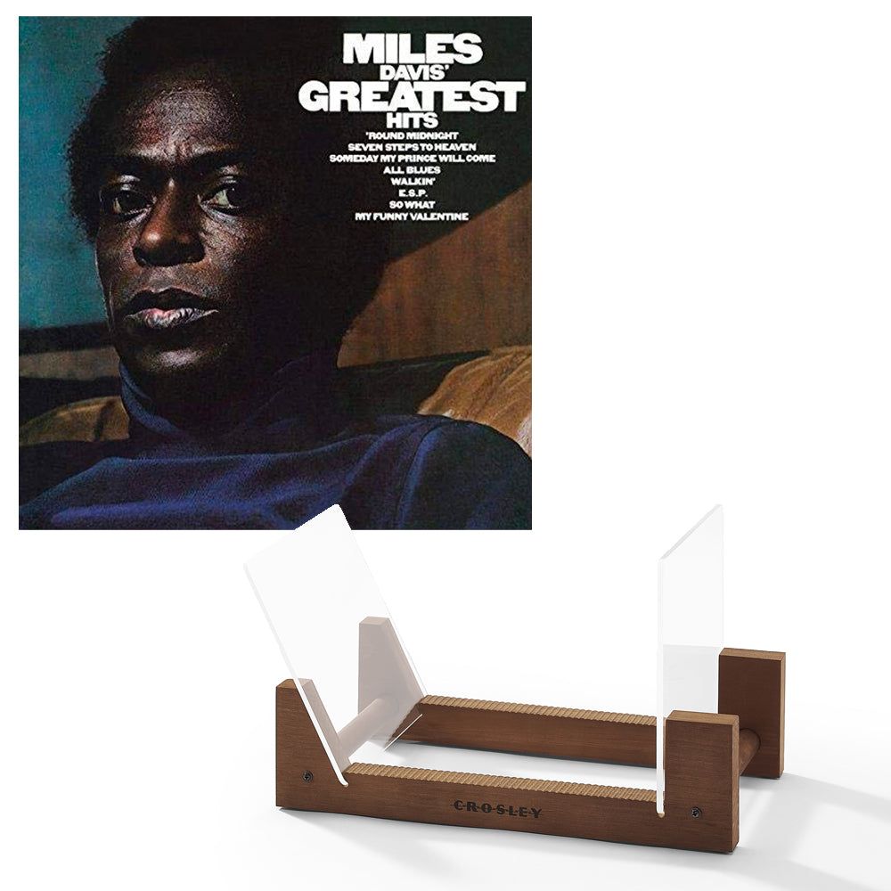 Miles Davis Greatest Hits Vinyl Album &amp; Crosley Record Storage Display Stand